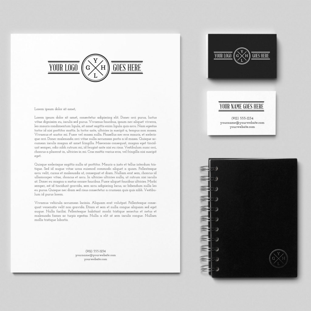 Services Agence Complice Communication : Branding template black and white